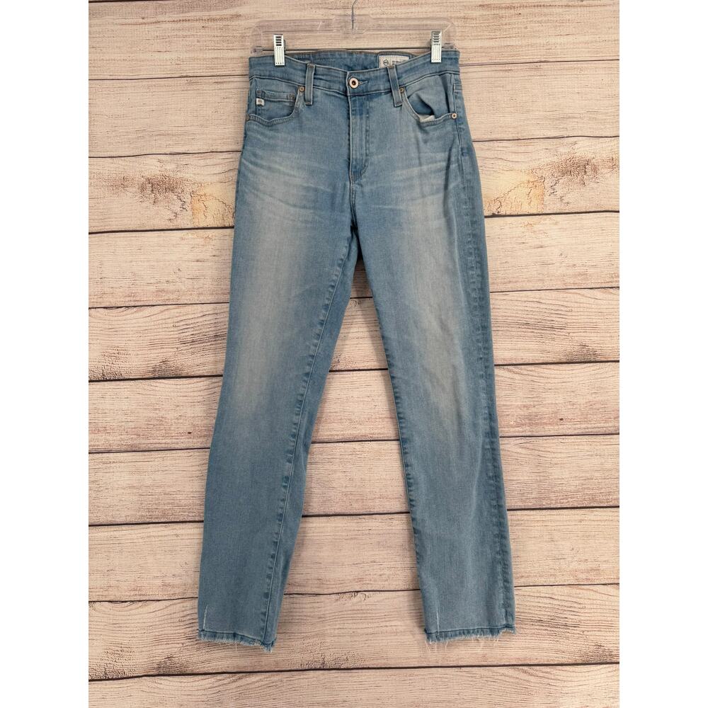 AG Adriano Goldschmied Mari High Rise Straight Jeans Womens 29 Blue Light Wash